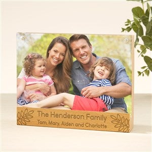 Engraved Create Your Own Acrylic Magnetic Frame with Wood Base - 49343