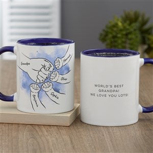 Dad's Fist Bump Personalized Coffee Mug - Blue