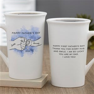 First Father's Day Fist Bump Personalized Latte Mug