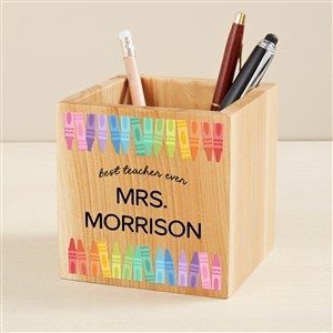 Color Crayon Personalized Wooden Pencil Holder - 49468