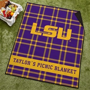 NCAA Louisiana State University Personalized Plaid Picnic Blanket - 49511
