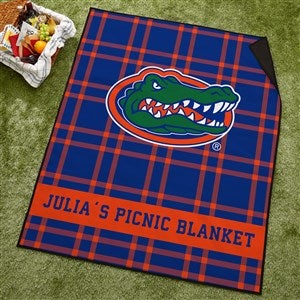 NCAA Florida Gators Personalized Plaid Picnic Blanket - 49515