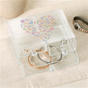 Blooming Heart Personalized Acrylic Jewelry Box - 49533