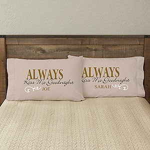 Kiss Me Goodnight Personalized 20 x 40 King Pillowcase Set