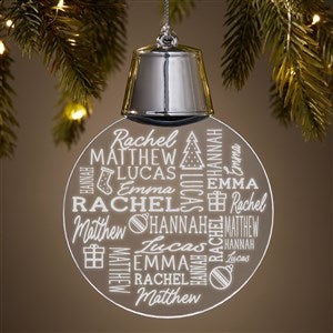 Holiday Repeating Name Personalized LED Acrylic Ornament - 49741