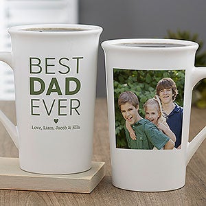 Best Dad Personalized Latte Mug 16 Oz.- White