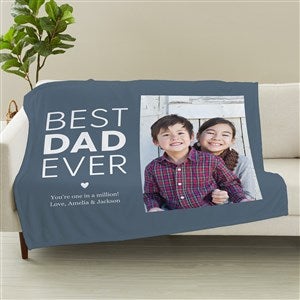 Best Dad Personalized Photo Fleece Blanket - 60x80