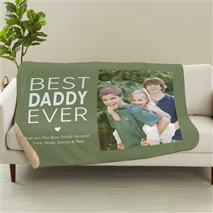 Best Dad Personalized Photo Sherpa Blanket - 50x60