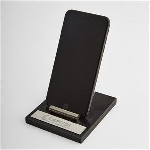 Engraved Logo Black Marble Phone Stand - 50014