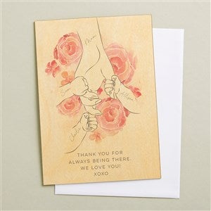 Mother's Loving Hand Personalized 5x7 Wooden Greeting Card  - 50029