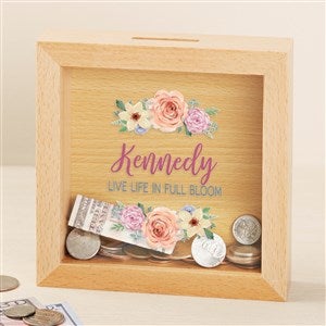 Floral Wreath Personalized Bank - 50096