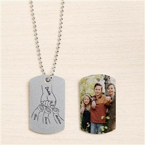 Dad's Fist Bump Personalized Photo 2 Sided Dog Tag - 50114