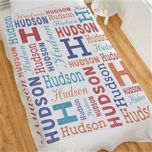 Trendy Repeating Name Personalized Blanket - 50128