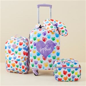 Hearts Personalized Kids Rolling Luggage Bag Set - 50184