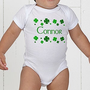 Lucky Clover Personalized Baby Bodysuit