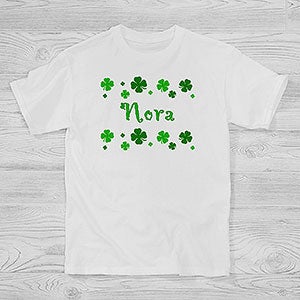 St Patrick's Day Irish Kids T-Shirts - Lucky Clover - Youth Large - Royal Blue