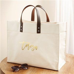 Metallic Foil Name Personalized Tote Bag - 50442