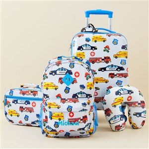 Rescue Vehicles Embroidered Kids Rolling Luggage Bag Set - 50490