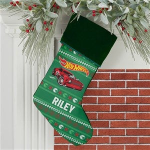 Hot Wheels? Holiday Personalized Green Stocking