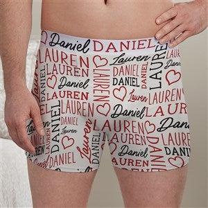 Repeating Name Heart Personalized Boxer Shorts - 50538