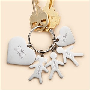 Family Forever Engraved Heart Charm Keychain  - 50655