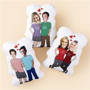 Couples Personalized Photo Character Throw Pillow - 50698