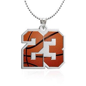 Personalized Basketball Number Pendant  - 51211D