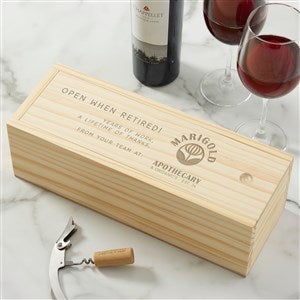 Custom Retirement Wood Wine Box- Logo - 51245