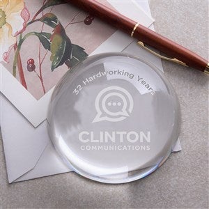 Custom Retirement Logo Crystal Paperweight - 51258