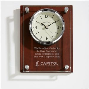 Custom Retirement Logo Bulova Wall Clock  - 51284