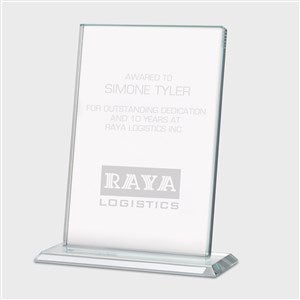 Custom Retirement Logo Slanted Glass Recognition Award-Large - 51306