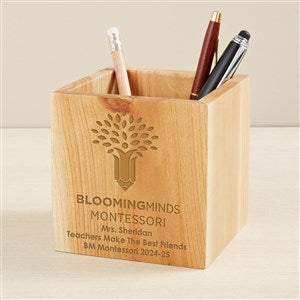 Engraved Logo Wooden Pencil Holder - 51384