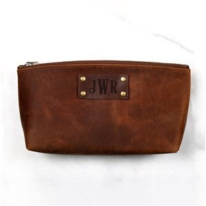 Personalized Distressed Leather Toiletry Bag - 51803D