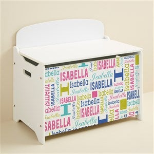 Trendy Repeating Name Personalized Kids Toy Box  - 51819