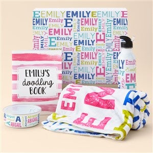 Personalized Girls Gift Set for Kids - Trendy Repeating Name - 51835