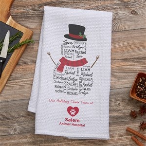 Personalized Logo Snowman Christmas Tea Towel - 51848