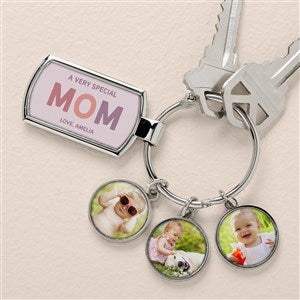 Glad You're Our Mom Personalized Photo Charm Keychain - 51876