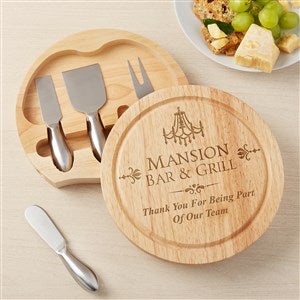 Personalized Logo Round Cheese Board & Tool Set - 51948