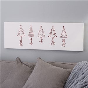 Scripted Christmas Tree Personalized Long Canvas Print  - 51949