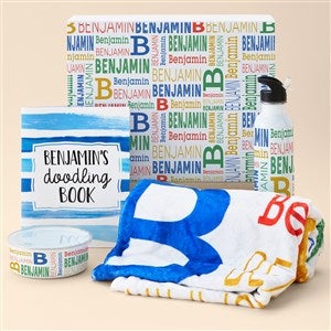 Personalized Boys Gift Set for Kids - Trendy Repeating Name - 51992