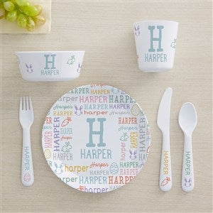 Easter Repeating Name Personalized Kids Dinnerware  - 52289