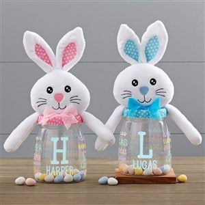 Easter Bunny Repeating Name Personalized Candy Jar  - 52309