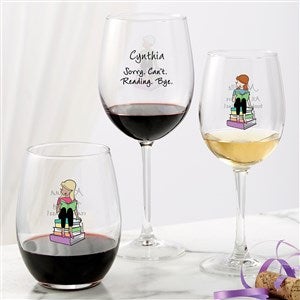 Book Lover philoSophie's® Personalized Wine Glasses - 52455