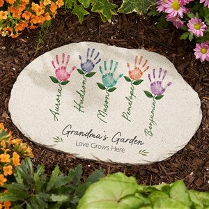 Handprint Art Personalized Round Garden Stone - 52593