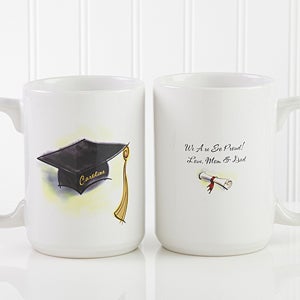 Cap & Diploma Personalized Coffee Mug 15oz.- White