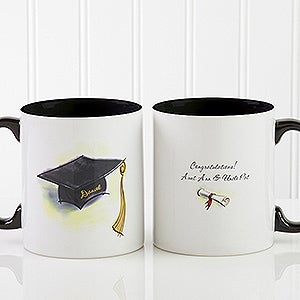 Cap & Diploma Personalized Coffee Mug 11oz.- Black