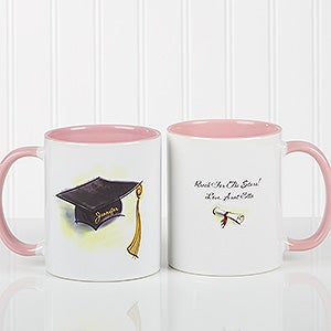 Cap & Diploma Personalized Coffee Mug 11oz.- Pink