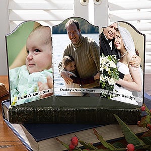 Personalized Folding Photo Message Triple Plaque for Men