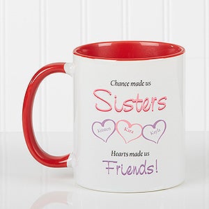 My Sister, My Friend Personalized Coffee Mug- 11 oz.- Red