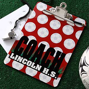 Personalized Soccer Coach Clipboard